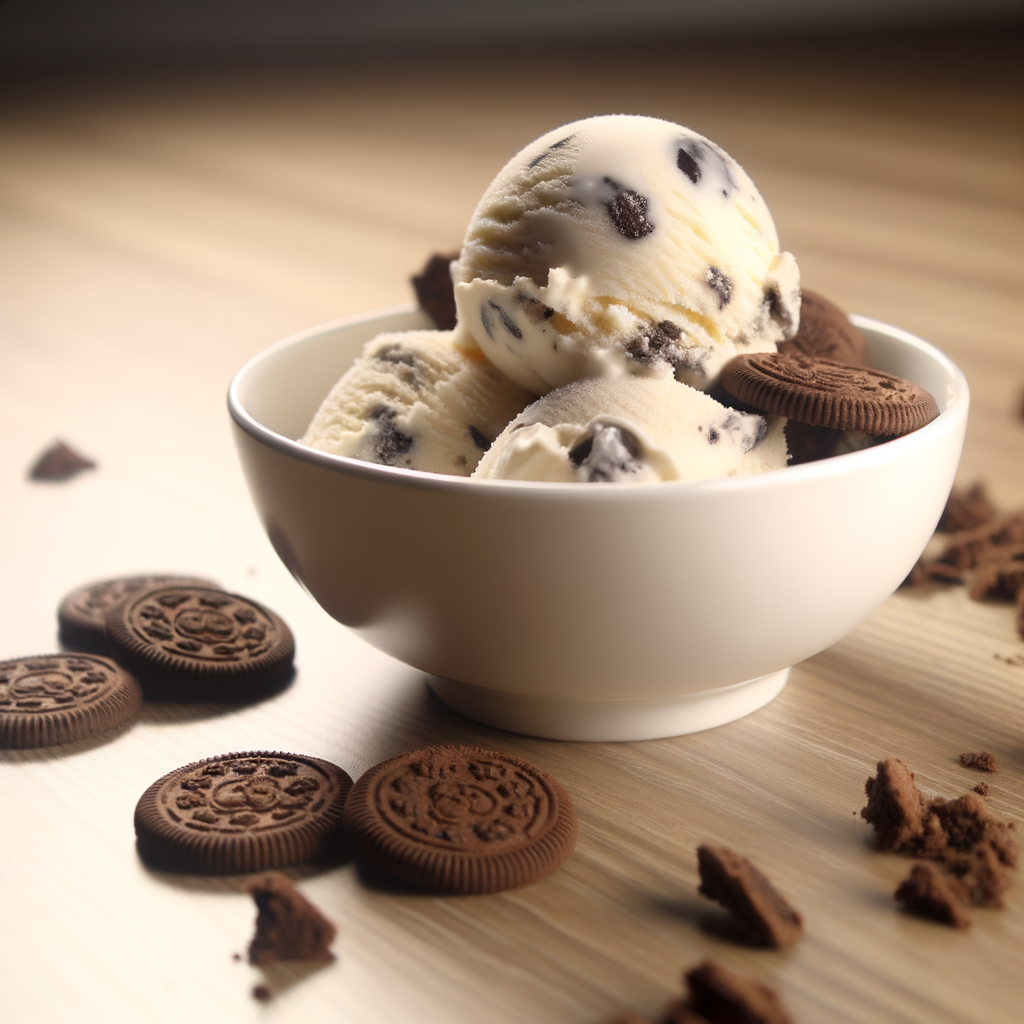 cookies and cream ice cream in bowl