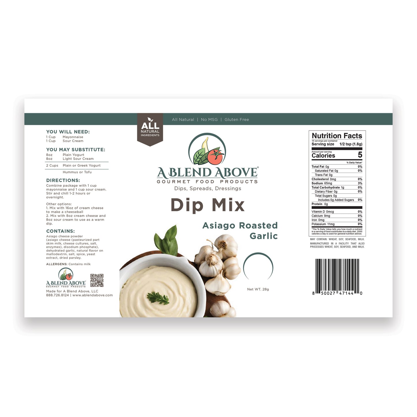 Asiago Roasted Garlic Dip Mix