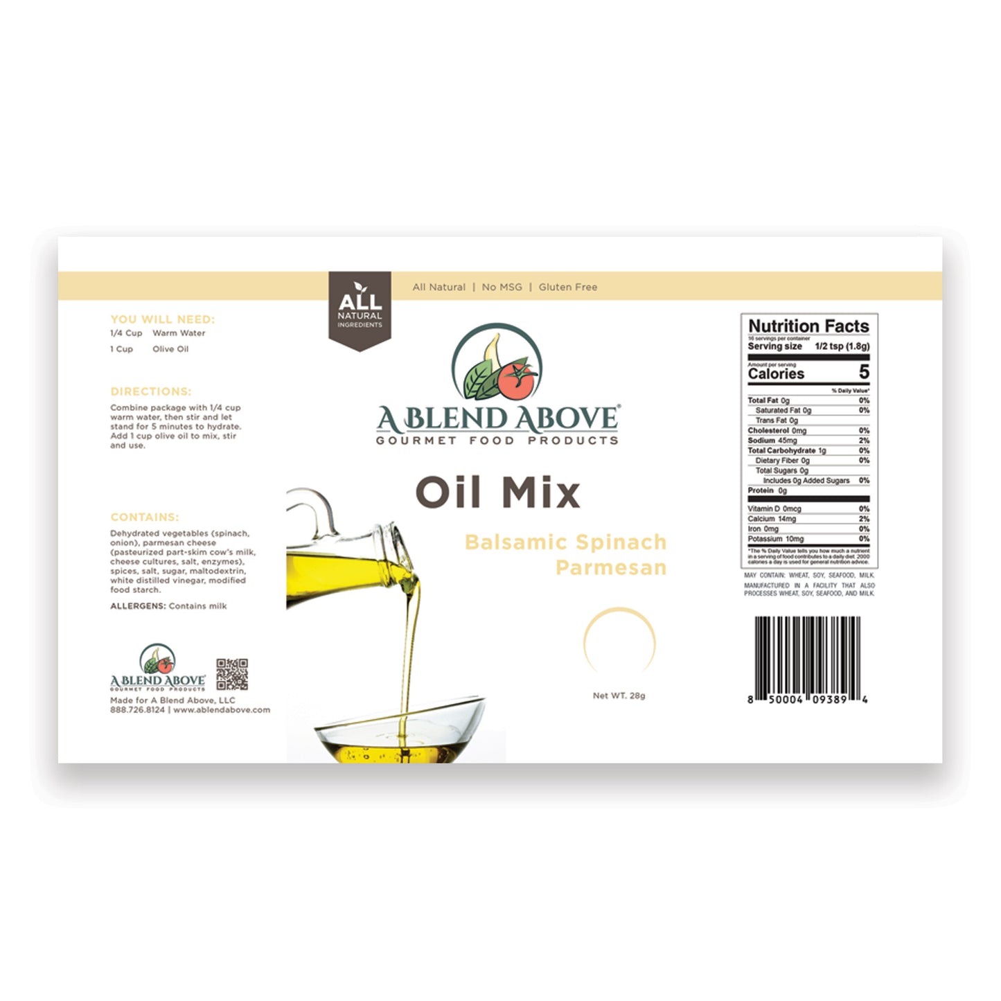 Balsamic Spinach Parmesan Oil Mix