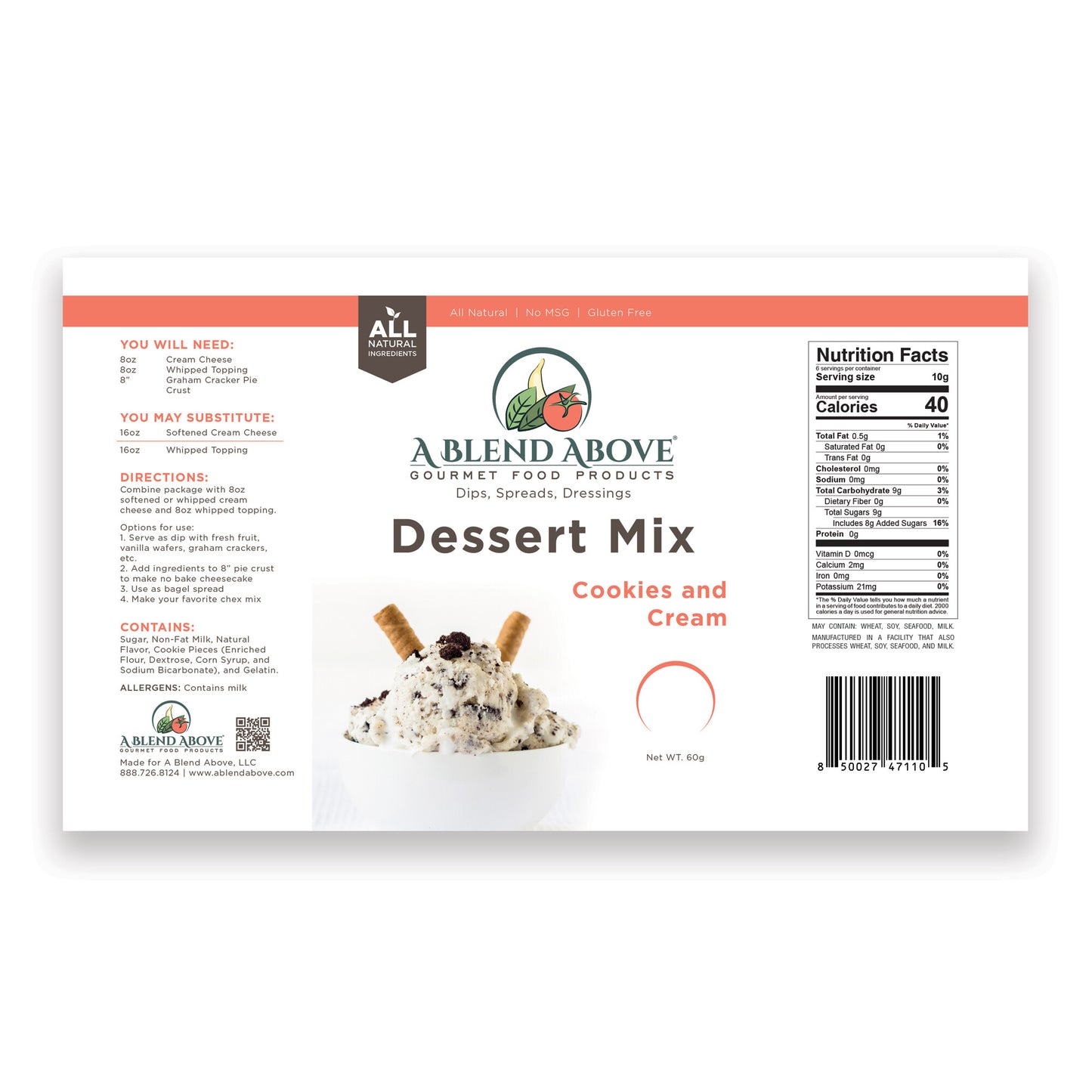 Cookies and Cream Dessert Mix