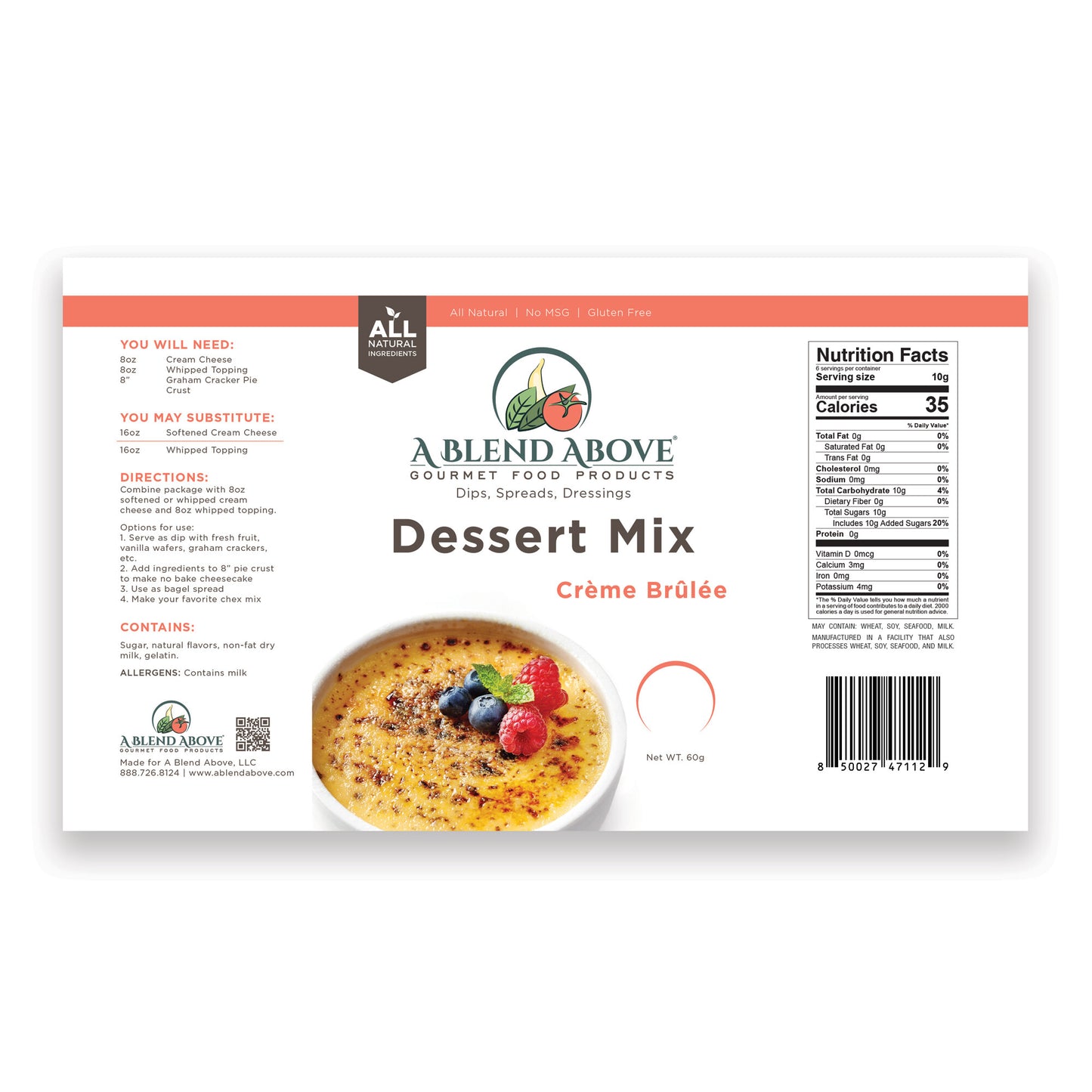 Creme Brulee Dessert Mix