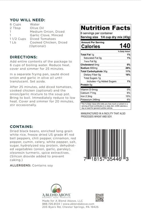 Cuban Black Bean & Rice Soup Mix