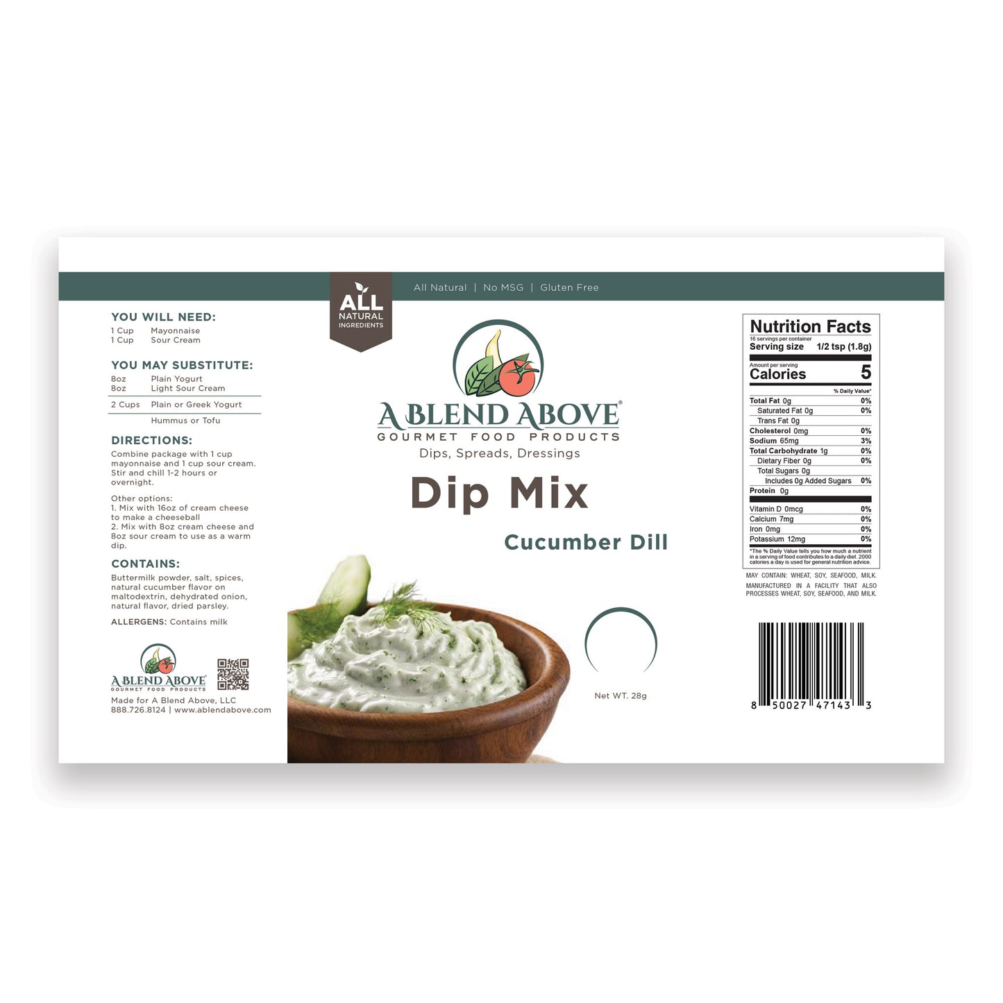 Cucumber Dill Dip Mix