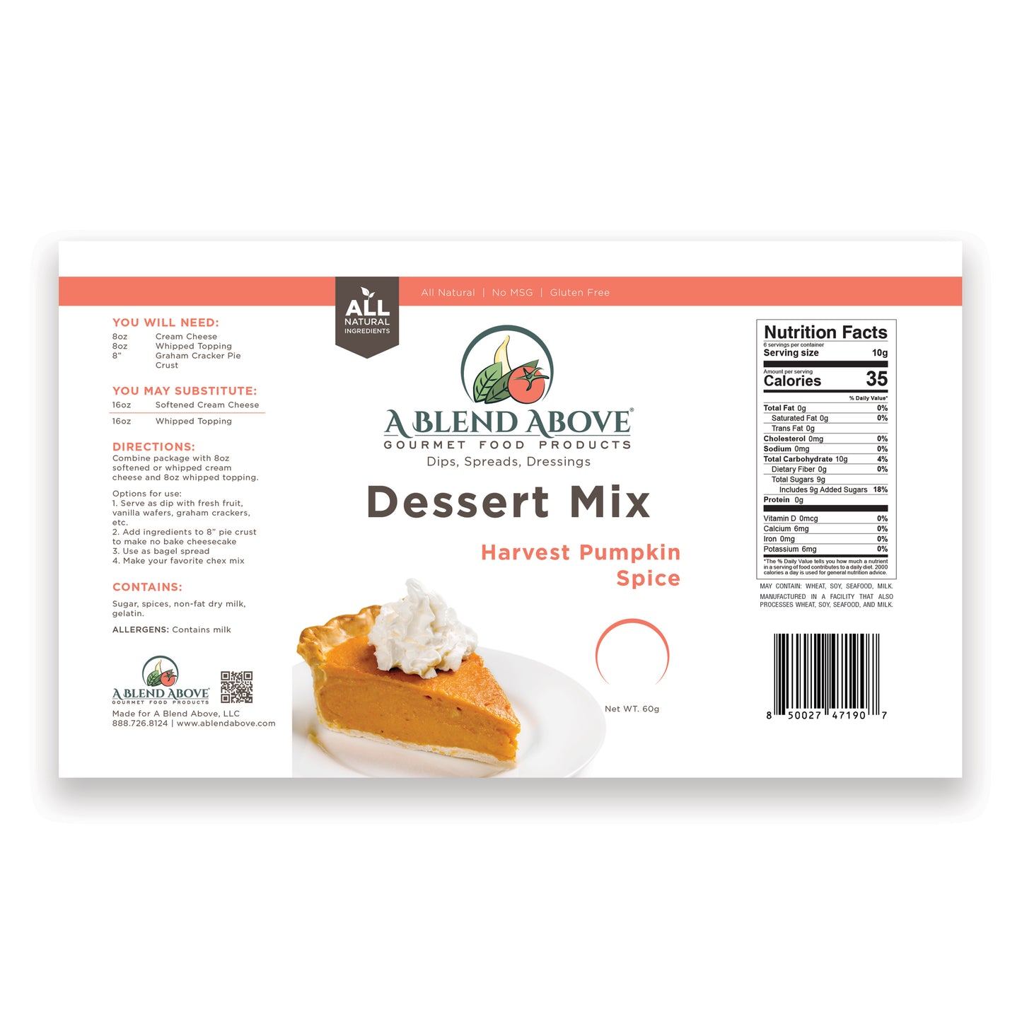 Harvest Pumpkin Spice Dessert Mix