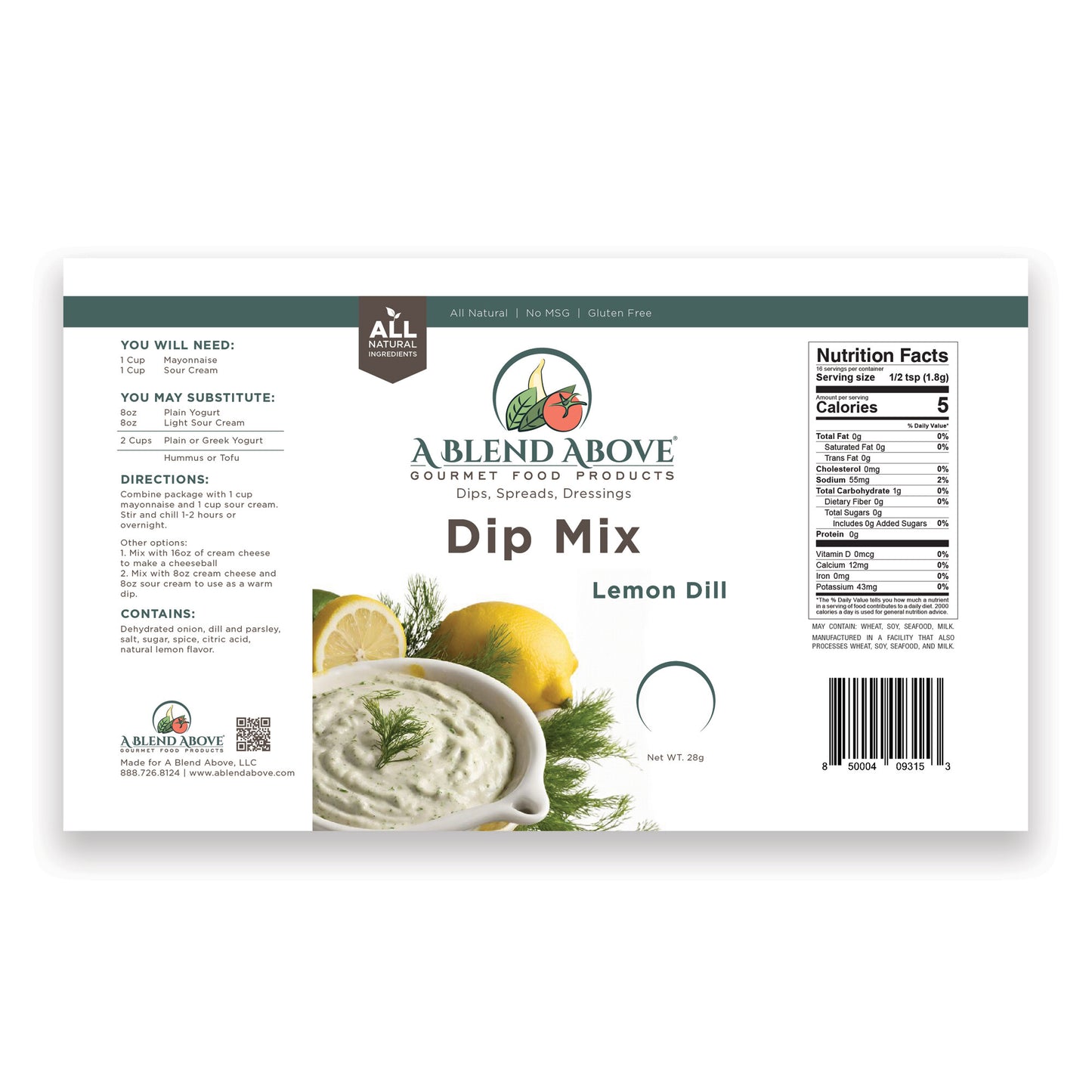 Lemon Dill Dip Mix