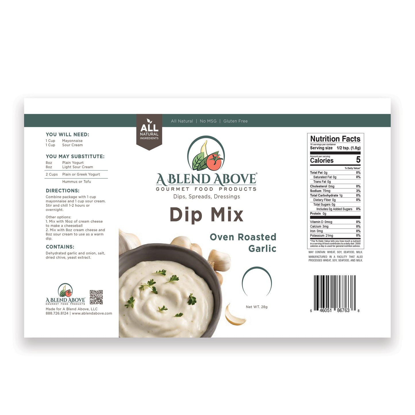 Oven Roasted Garlic Dip Mix