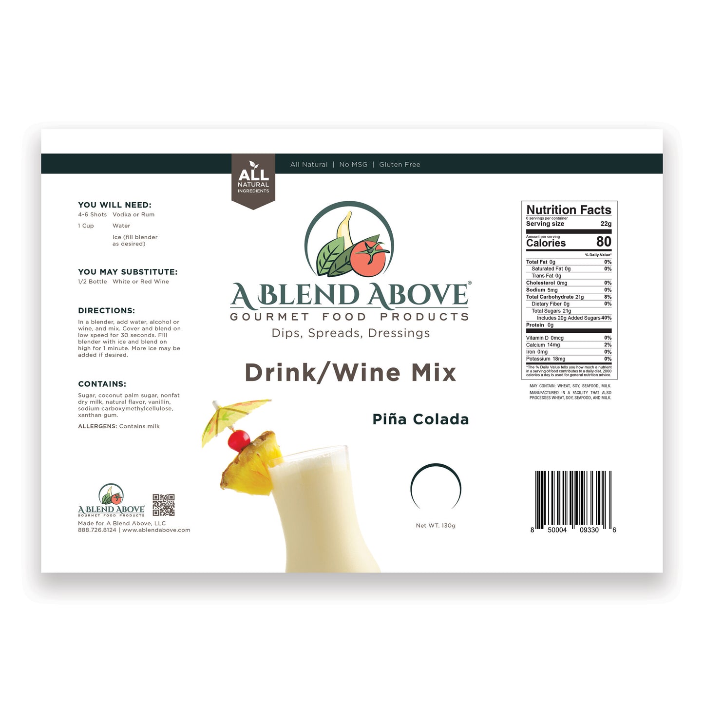 Pina Colada Drink/Wine Mix