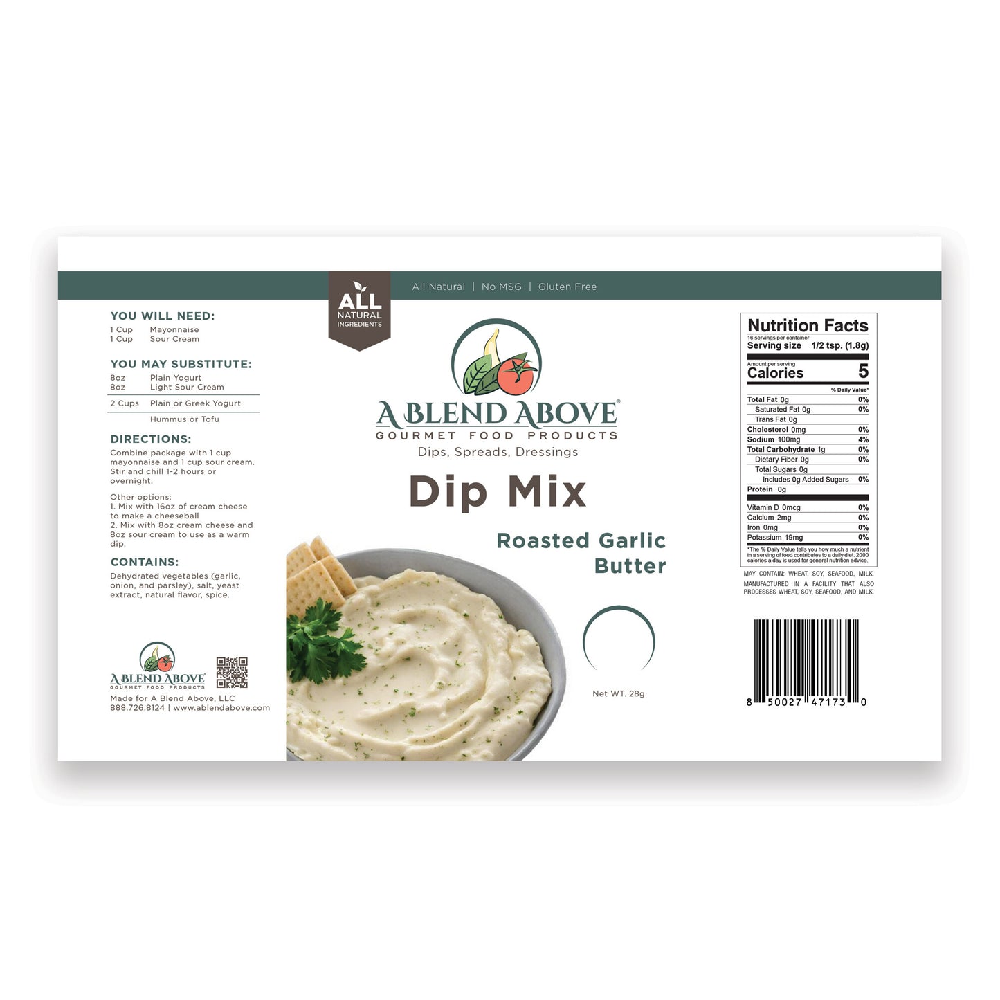 Roasted Garlic Butter Dip Mix