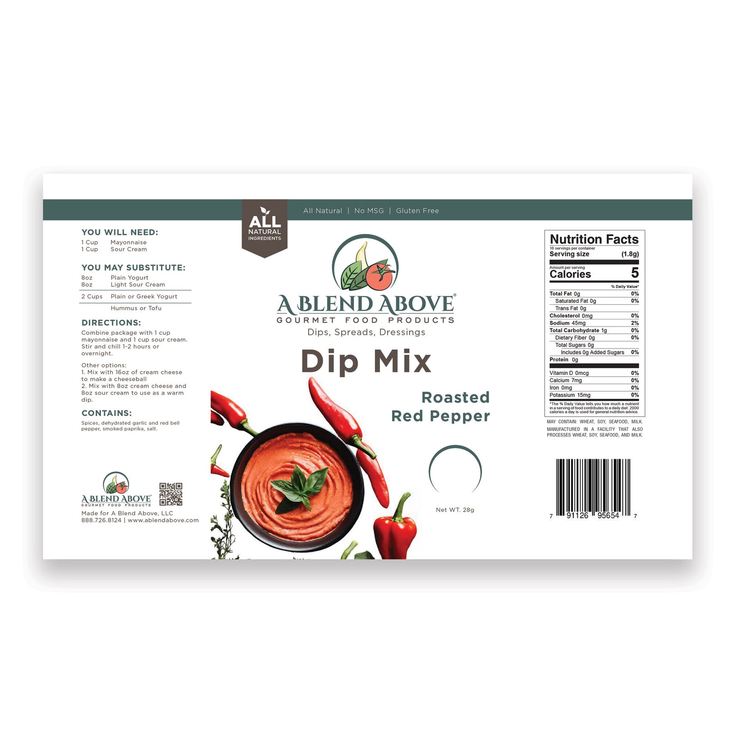 Roasted Red Pepper Dip Mix