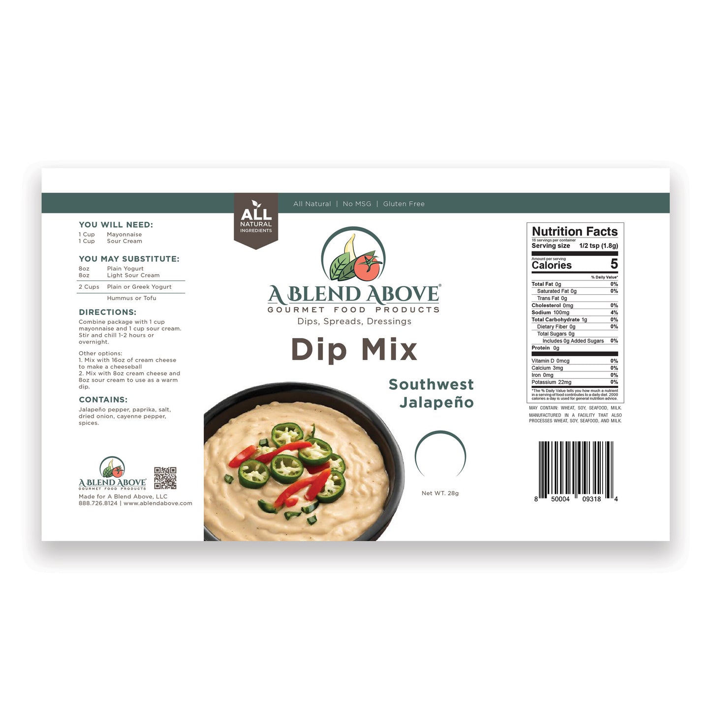 Southwest Jalapeño Dip Mix
