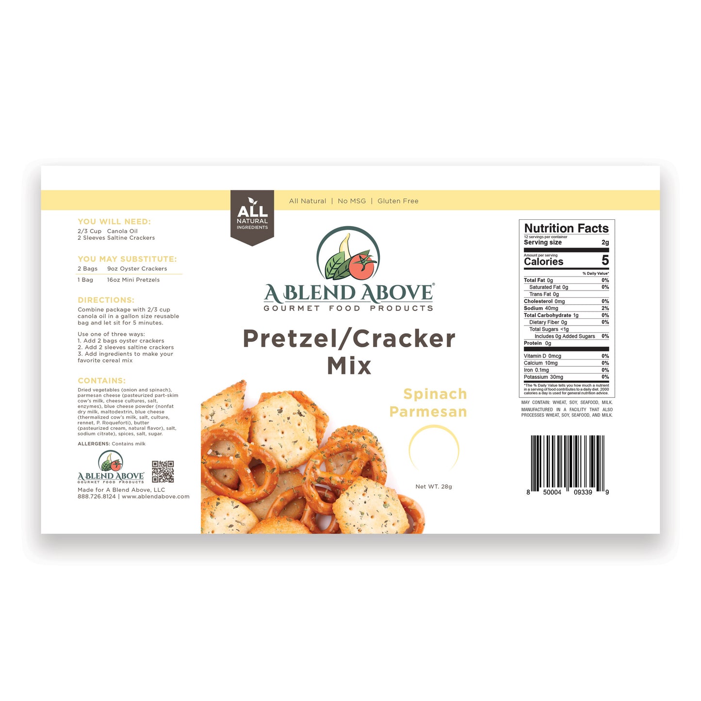 Spinach Parmesan Cracker Mix