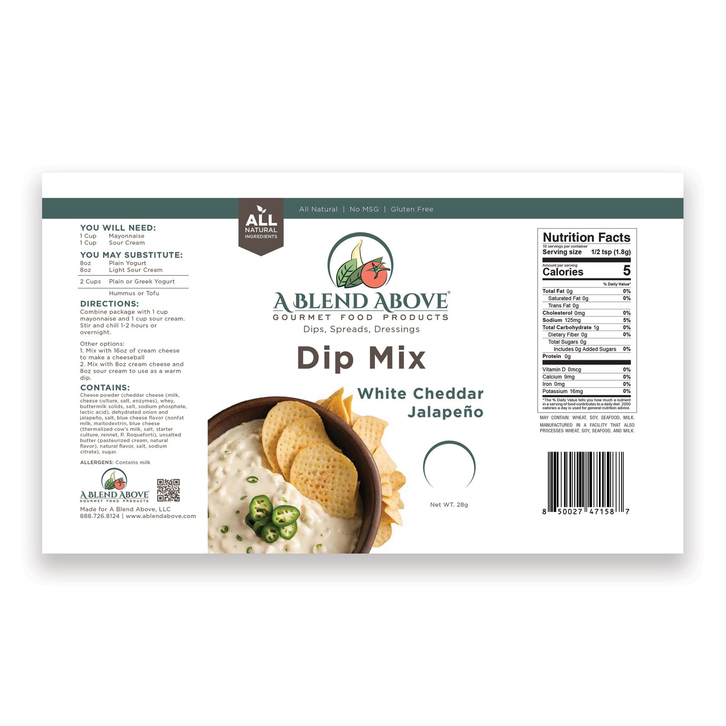 White Cheddar Jalapeno Dip Mix