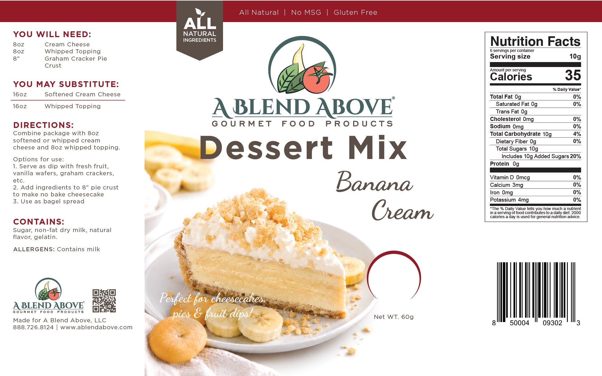 Banana Cream Dessert Mix