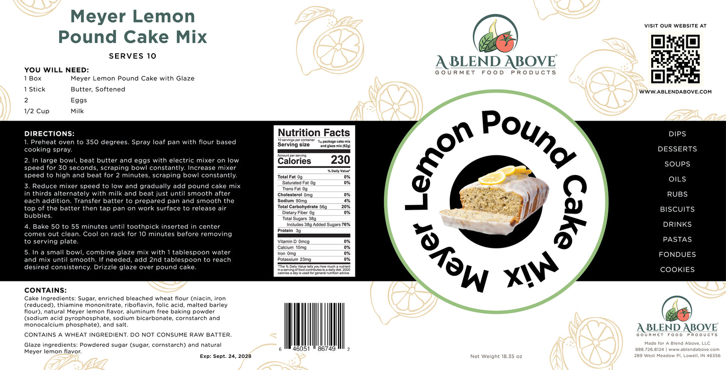 Meyer Lemon Pound Cake Mix