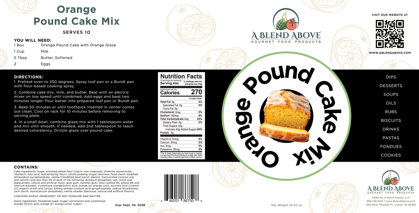Orange Pound Cake Mix