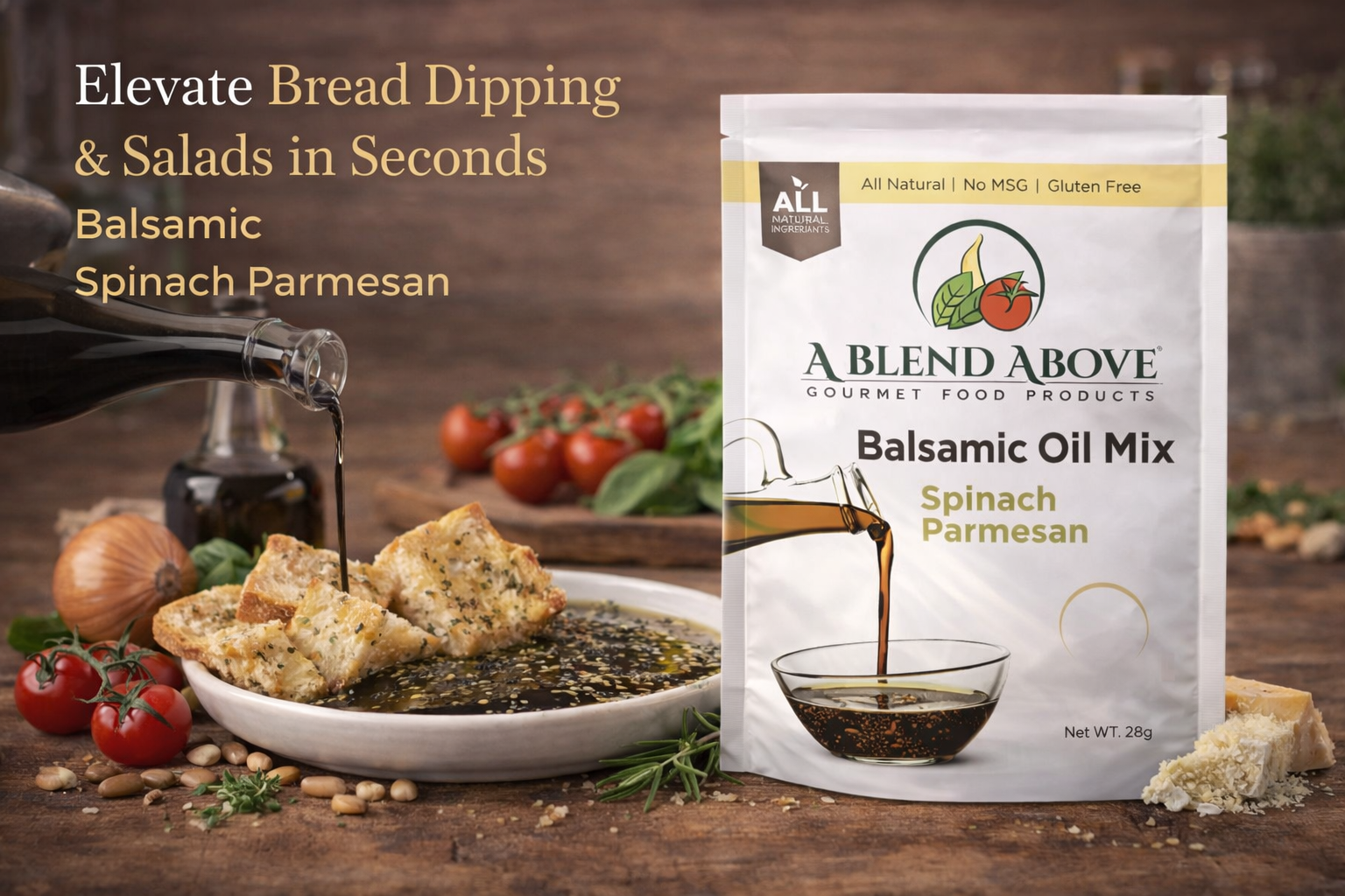 Balsamic Spinach Parmesan Oil Mix