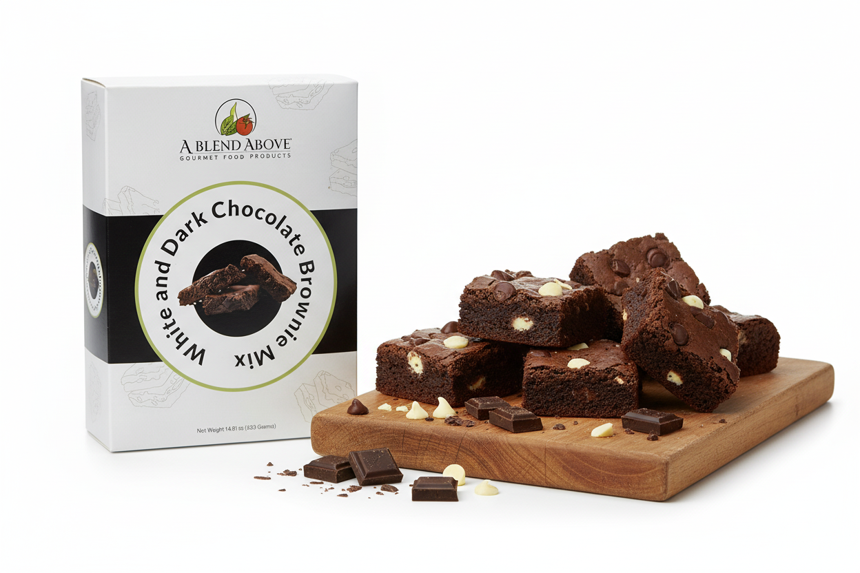 Dark Chocolate Brownies with White and Dark Chocolate Chips