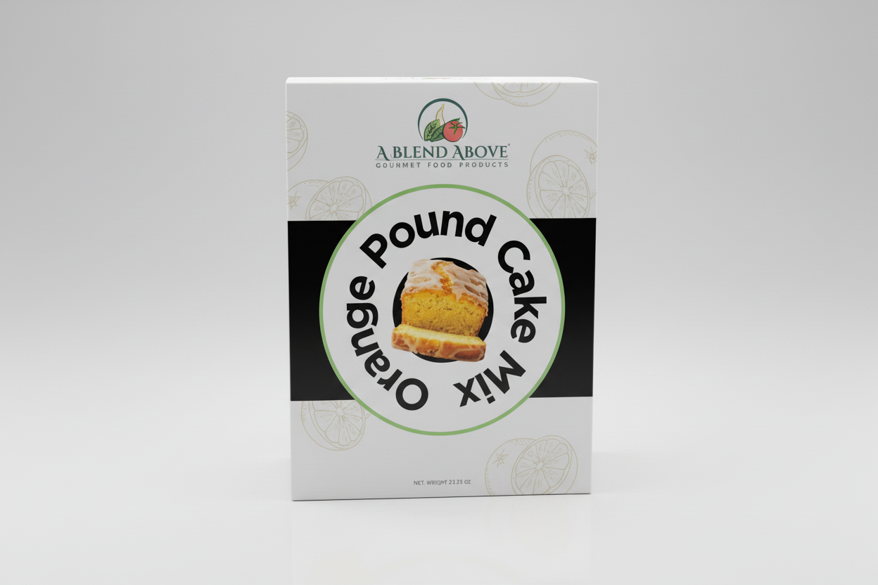 Orange Pound Cake Mix 3D Box Front View